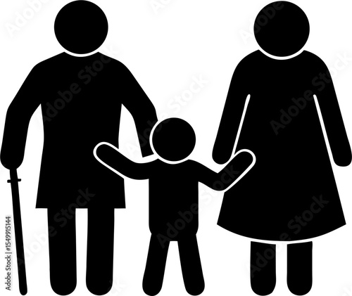 grandson with their grand parents