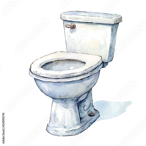 watercolor vector of Bidet, isolated on a white background.