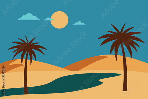 beach with palm trees and sun