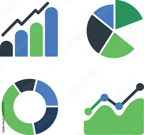 charts Flat Icons set