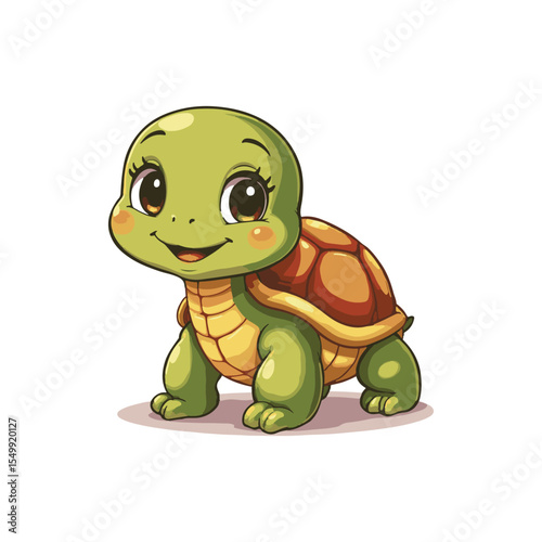 Turtle cartoon clipart vector illustration white background
