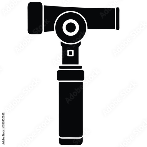 optometrist element isolated retinoscope on white background