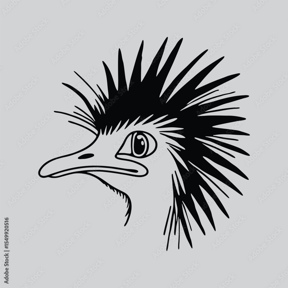Obraz premium Emu Head Logo concept Line design