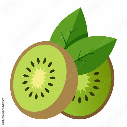 kiwi fruit isolated on white