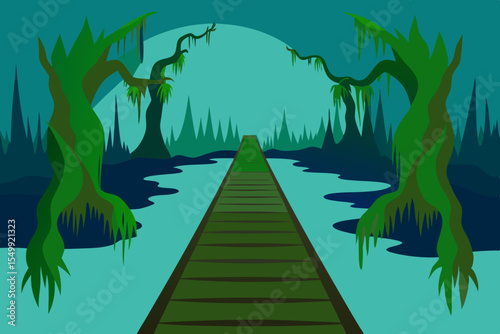 vector illustration of a tropical forest