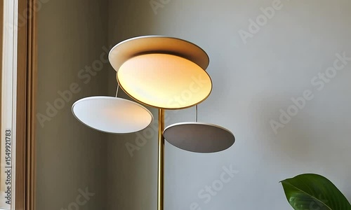 Modern floor lamp with circular shades