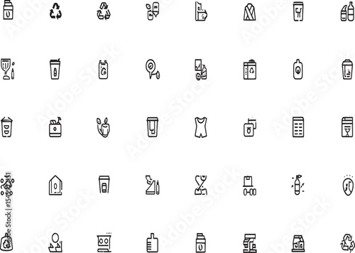 Waste Management Recycling Icons EPS Vector Set