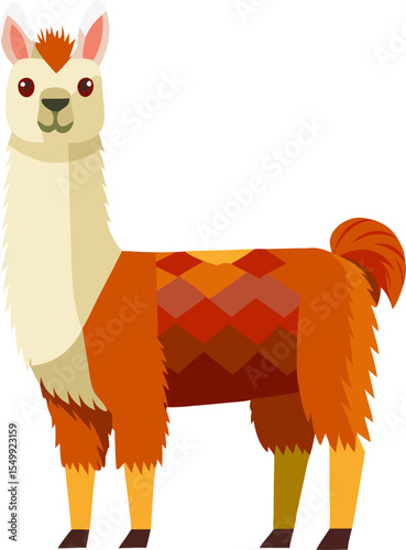 vector illustration of a cartoon Llama