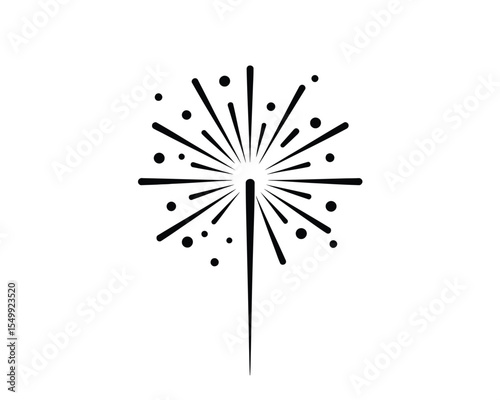 Black and White Fireworks Design
