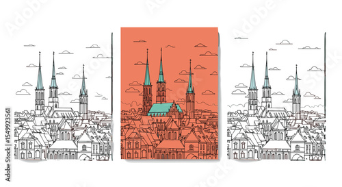 Colorful Tallinn Skyline: A Vibrant View of Estonia's Capital City Landscape