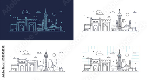 Artistic Blackpool Skyline Illustration a Minimalist and Expressive Depiction of Iconic Landmarks