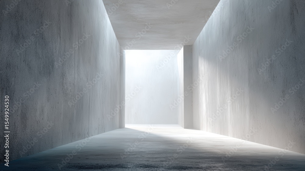 Obraz premium Empty gray concrete room with soft ambient light