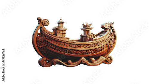vector wooden boat ship