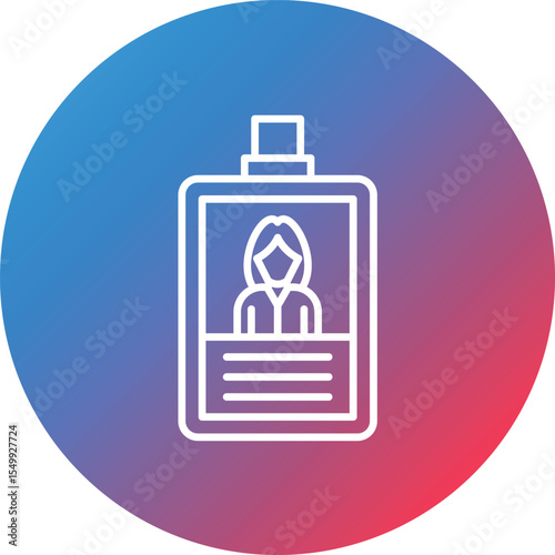 Press Pass Line Gradient Circle Background Icon