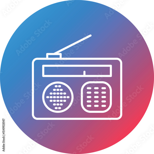 Radio Line Gradient Circle Background Icon