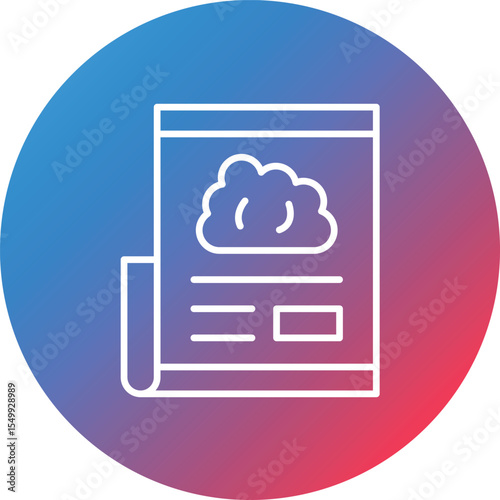Weather News Line Gradient Circle Background Icon