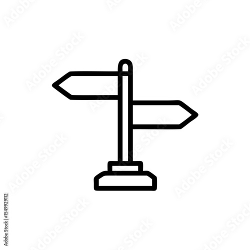 Handdrawn Line Art Simple Signpost Two Arrows Direction Guide vector