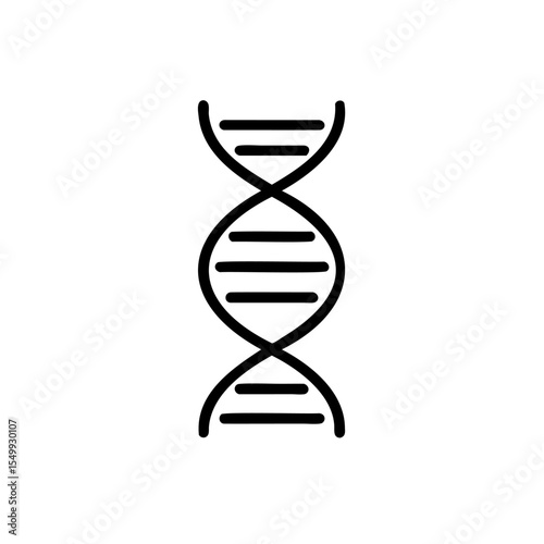 Handdrawn D N A Double Helix Icon Genetic Code Science Biology Symbol vector
