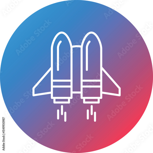 Jetpack Line Gradient Circle Background Icon