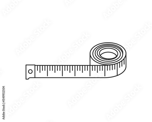 Rolled Up Measuring Tape Illustration
