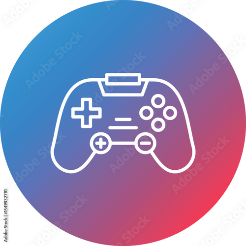 Mobile Game Console Line Gradient Circle Background Icon