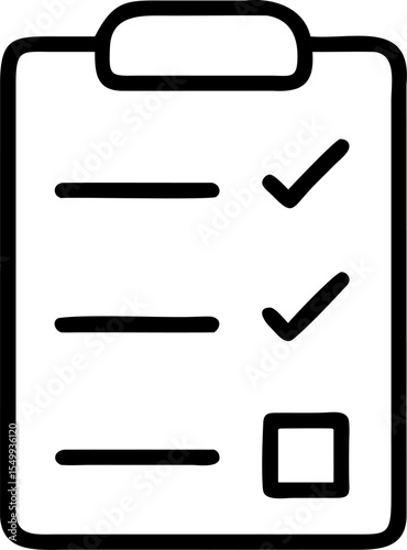 Handdrawn Checklist Clipboard Simple To Do List Task Management Icon vector