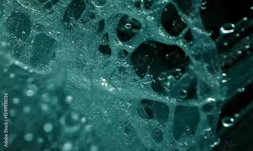 Teal water with splashing and bubbles
