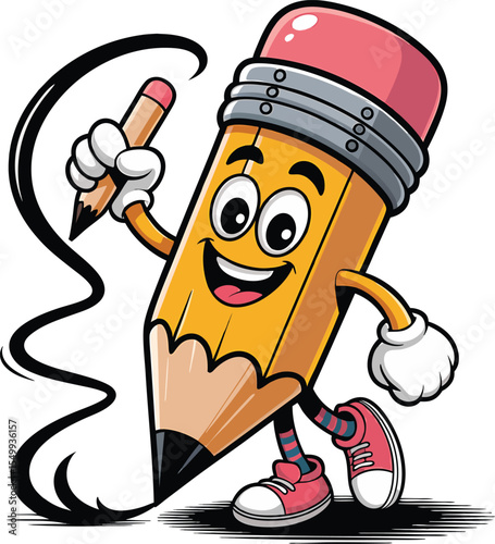 Cartoon character of a boy playing baseball and hockey, wearing a hat, in a fun and funny style