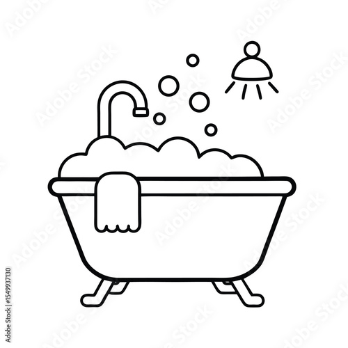 minimalist bath time illustration