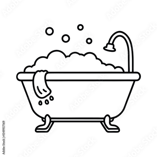 illustration of a bath with foam