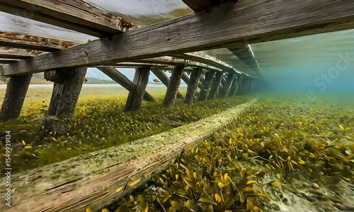 Underwater Decaying Wooden Pier
