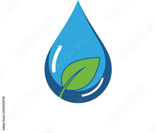 Fresh Drop of Life: A visually striking depiction of a water droplet, elegantly embracing a vibrant leaf, symbolizes the essential unity of nature's life-giving elements.