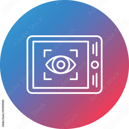 Eye Scanner Line Gradient Circle Background Icon