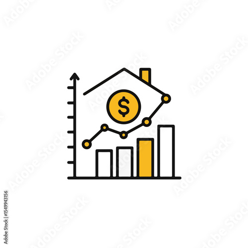 House price growth graph illustration.