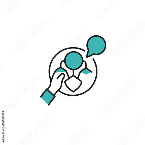 Symbolic representation of support and discussion.