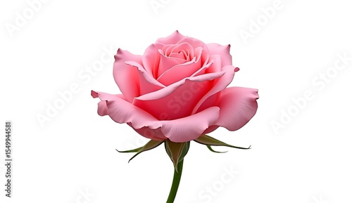 pink rose on white background