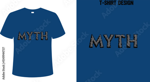 Buy myth t shirt design online cool blue myth graphic tee shirt myth apparel myth clothing myth fashion editable stock vector