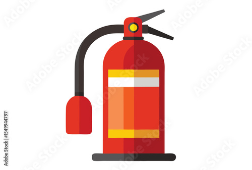 Fire extinguisher vector simple flat design safety equipment illustration clipart elements