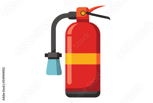 Fire extinguisher vector simple flat design safety equipment illustration clipart elements