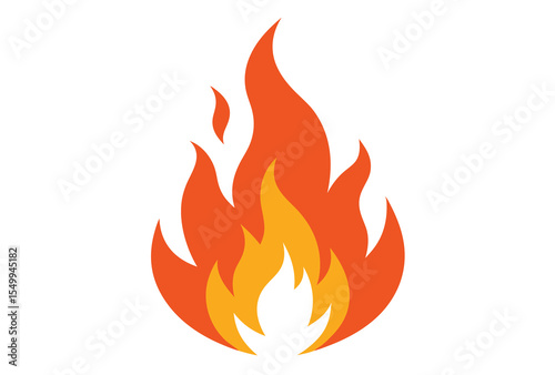Fire flames vector elements illustration simple flat design clipart for creative