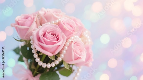 bouquet of pink roses in a vase