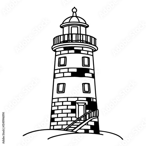 Lighthouse Vector Illustration Nautical Coastal Icon Design