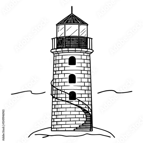 Lighthouse Vector Illustration Nautical Coastal Architecture