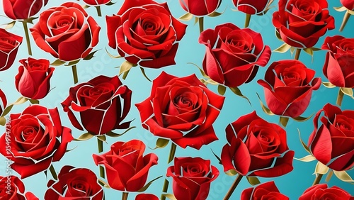 seamless pattern with red roses