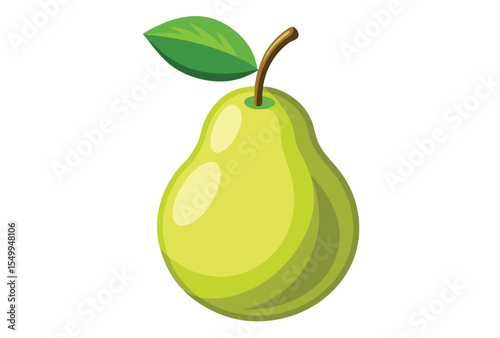 Simple flat design pear fruit vector clipart healthy organic food illustration element