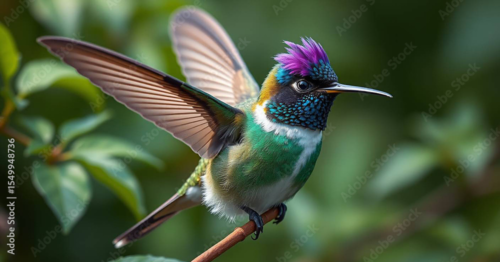 Obraz premium A Cute hummingbird - Male Crowned Woodnymph