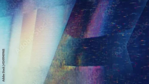 Wallpaper Mural Unique design showcasing abstract digital animation with pixel noise, glitch distortion, and video damage effects — vibrant color shifts, scan lines, data corruption artifacts, and digital interferenc Torontodigital.ca
