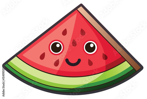 Watermelon slice vector illustration fresh fruit summer juicy healthy food