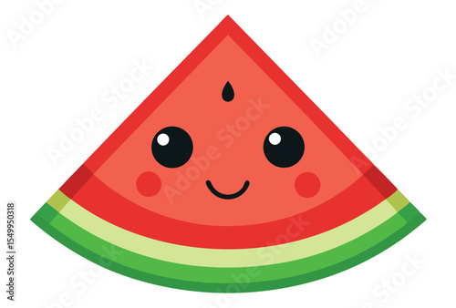 Watermelon slice vector illustration fresh fruit summer juicy healthy food