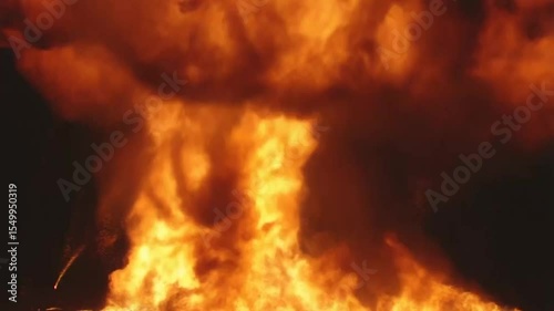 Wallpaper Mural 4K animation of a massive explosion with intense fire and shockwave effects — shown on both black background and green screen (chroma key) for easy compositing. Includes a close-up view of fiery detai Torontodigital.ca